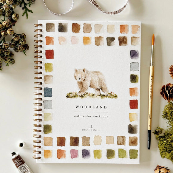 Watercolor workbooks are just like a coloring book, but with watercolor! Enjoy this peaceful hobby on your own, with kids, and with friends. Makes a wonderful gift. Perfect for artists of any age. This Woodland book has beautiful illustrations of scenes from the forest for you to paint!

12 beginner-friendly, lightly sketched illustrations

Simple step-by-step instructions and example

Lay flat spiral pages for easy painting

Durable 120 lb watercolor paper

Travel ready 6.5 inch x 9 inch size

Paint and br