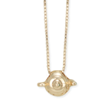 Pour a little charm into your look with this gold teapot necklace! Gold box chain features floral detailed tiny teapot pull through pendant. Whimsical, vintage inspired and perfectly dainty, this necklace adds a playful touch to any outfit. Ideal for tea lovers, cottage core fans, this gold teapot necklace is delicate and full of everyday elegance.

Made in China

Measures (approx.): 16-18" long, 5/8 x 3/8" pendant

Materials: Gold Tone Metal

Closure: Lobster Clasp