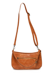 The sleek golden tan Erin Hobo will compliment your look for the office or your next night out. Fashioned in glossy croc embossed vegan leather, this sophisticated bag closes with a brass zipper to keep your belongings secure and is accented with burnished brass rings that open to allow you to change the shoulder straps. Two shoulder straps are included with this stylish Hobo, a short strap to carry close to the body or a long strap to carry as a shoulder bag or as a crossbody. Both straps are adjustable an