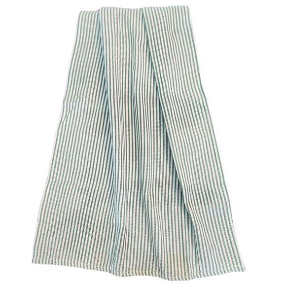 This tea towel has a great green and white ticking stripe that mixes and matches with your other towels!

27