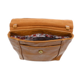 With a slim, streamlined look, this vegan leather crossbody in a beautiful chestnut color features a top flap with magnetic snap closure and an adjustable shoulder strap so you can carry it as a crossbody or a shoulder bag. With two convenient slip pockets, one under the flap and one on the back you can keep your phone and keys in easy reach.


Dimensions: 9.5 in. H x 8 in. W x 2.75 in. D
Magnetic snap closure
Adjustable shoulder strap: 14 in. - 27.5 in. drop
Brass plated hardware
100% Vegan leather (polyur