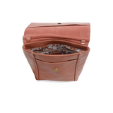 With a slim, streamlined look, this vegan leather crossbody in a beautiful clay pink color features a top flap with magnetic snap closure and an adjustable shoulder strap so you can carry it as a crossbody or a shoulder bag. With two convenient slip pockets, one under the flap and one on the back you can keep your phone and keys in easy reach.


Dimensions: 9.5 in. H x 8 in. W x 2.75 in. D
Magnetic snap closure
Adjustable shoulder strap: 14 in. - 27.5 in. drop
Brass plated hardware
100% Vegan leather (polyu