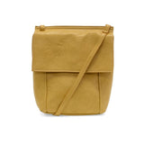With a slim, streamlined look, this vegan leather crossbody in a beautiful laguna yellow color features a top flap with magnetic snap closure and an adjustable shoulder strap so you can carry it as a crossbody or a shoulder bag. With two convenient slip pockets, one under the flap and one on the back you can keep your phone and keys in easy reach.


Dimensions: 9.5 in. H x 8 in. W x 2.75 in. D
Magnetic snap closure
Adjustable shoulder strap: 14 in. - 27.5 in. drop
Brass plated hardware
100% Vegan leather (p