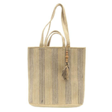 You're going to love this nuetral tote with navy zig-zag stitching going down it and a wood bead with tassel. It will be your go-to bag that you'll grab before you head out the door!


Product Details
Dimensions: 16 in. H x 16 in. W x 5.75 in. D
Shoulder strap drop: 11 in.
Natural jute fiber
Unlined
Wood bead tassel