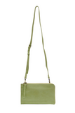 The Karina combines sleek styling with uber organization in beautiful antique-looking soft green vegan leather! This bag has the ultimate versatility, as it can be worn as a crossbody, a clutch, or a wristlet. The bonus wallet, which includes credit card slots, ID windows, a zippered change pocket, and a billfold, will keep you organized and can be carried separately!


MAIN BAG: 9"H x 6"W x 1"D



Removable and adjustable crossbody strap 21"-26" with lobster claw clasps

Removable long wristlet strap 7" lo
