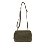 Retro styling crafted in antiqued vegan leather gives this beauitful olive colored clutch a vintage vibe. The removable woven wrist strap is the finishing touch on this stylish bag, so you can wear as a wristlet, a clutch, or even a crossbody with the included removable shoulder strap!





6.75"H x 9.75"W x 2.25"D

Removable and adjustable crossbody strap 22"-26"

Removable long wristlet strap 7.5" long

Zippered top closure

Interior zippered pocket

Exterior back zipper pocket

Brass plated hardware

100