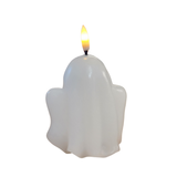 Add a little SPOOKY glow with our LED Ghost Candle! There is a switch on the bottom for "on," "off," and a "timer" option.

Battery included.

Wax

Approximately 4.5" H (5.75" H with flame) x 3.5" Dia 5