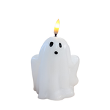 Add a little SPOOKY glow with our LED Ghost Candle! There is a switch on the bottom for "on," "off," and a "timer" option.

Battery included.

Wax

Approximately 4.5" H (5.75" H with flame) x 3.5" Dia 5