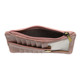 We love this mini wallet in soft berry vegan leather! It is full of style and will hold your license and up to six credit cards. The zipper pocket is roomy enough for change and cash, and it has a back pocket.&nbsp; This mini wallet is perfect for you and makes an awesome gift!

DIMENSIONS: 4 IN. H X 5.5 IN. W X .25 IN. D

ZIPPERED TOP CLOSURE ON EDGE

6 CREDIT CARD POCKETS

ID WINDOW POCKET

EXTERIOR PASSPORT POCKET

STRIPED LINING

BRASS PLATED HARDWARE

100% VEGAN LEATHER (POLYURETHANE)