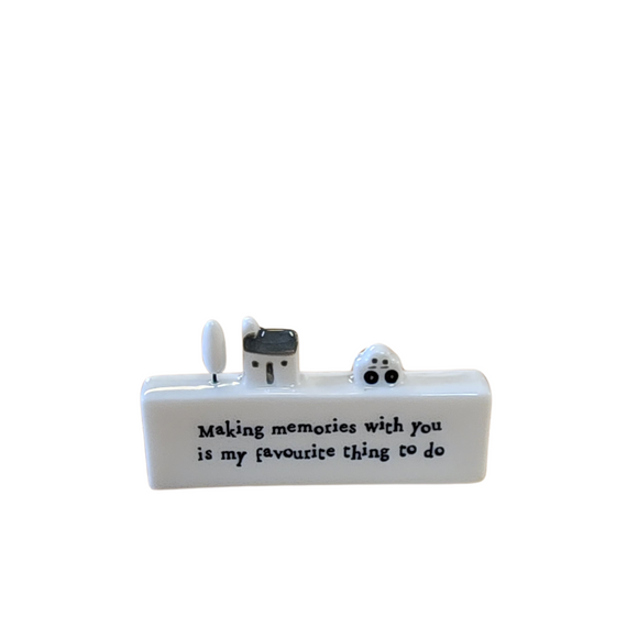 A fun gift for that special person to you!  This white porcelain block says 