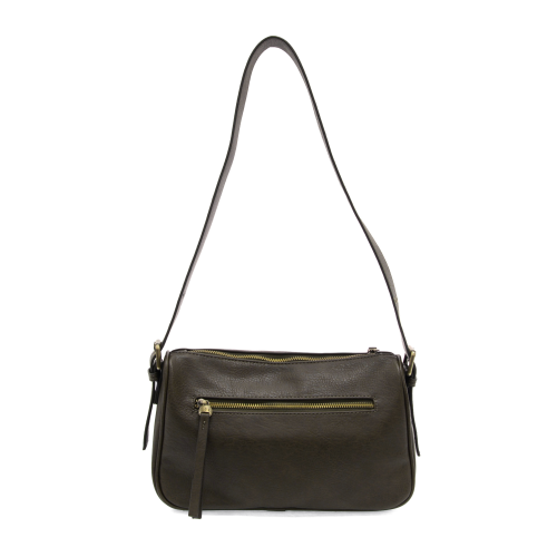 Ready to add a slouchy cool bag to your wardrobe rotation? Look no further than the Morgan in dark moss! The top zip closure conceals a roomy interior that has space for a large wallet, max size phone, glasses, make-up bag and more. Created in softly tumbled vegan leather and accented with bold golden buckles that make a statement, this soft shape will take you from the office to the party and back again!


Dimensions: 7.5 in. H X 11.5 in. W X 4.5 in. D
Top zip closure
Adjustable shoulder strap: 12 - 18.5 i