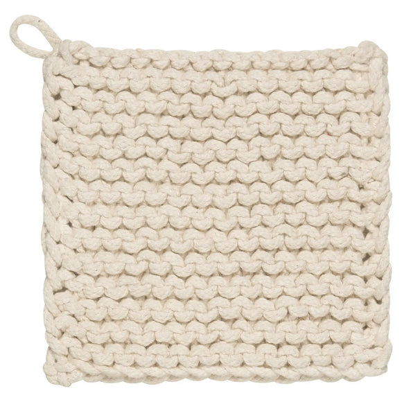This textured natural potholder is handmade with a warm and appealing yarn color. Infusing the home with sweetness and zest, it does double duty as a trivet and adds tactile interest by the oven or on the table. 

8