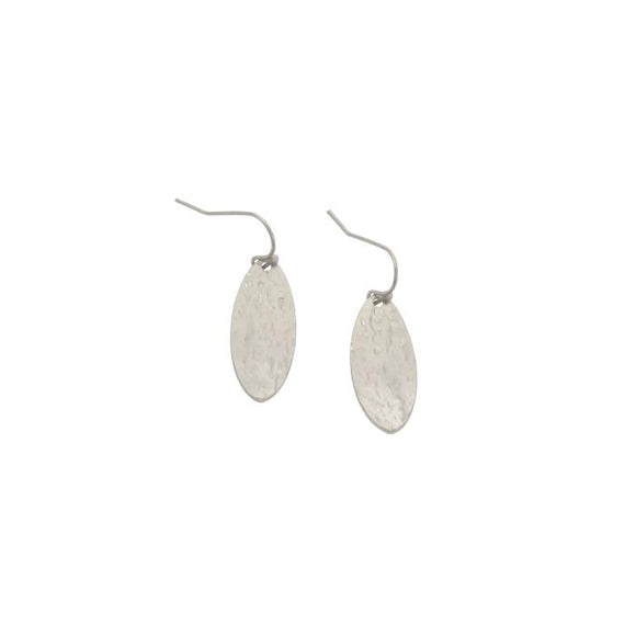 This silver oval earring has a textured long oval shape and is an easy way to elevate your outfit and can be worn from day to evening!  

1/2