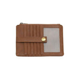 We love this mini wallet in pecan vegan leather! It is full of style and will hold your license and up to six credit cards. The zipper pocket is roomy enough for change and cash, and it has a back pocket.&nbsp; This mini wallet is perfect for you and makes an awesome gift!

DIMENSIONS: 4 IN. H X 5.5 IN. W X .25 IN. D

ZIPPERED TOP CLOSURE ON EDGE

6 CREDIT CARD POCKETS

ID WINDOW POCKET

EXTERIOR PASSPORT POCKET

STRIPED LINING

BRASS PLATED HARDWARE

100% VEGAN LEATHER (POLYURETHANE)