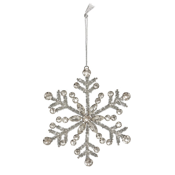 Put a little sparkle in your decorations this year with this rhinestone snowflake ornament!

Approximatley 6