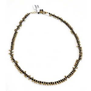 A&nbsp;great necklace to wear with anything! It has alternating brass toggled beads and&nbsp;black beads, creating a beautiful design. This 17" necklace has a 1" adjustable chain&nbsp;and can be made 18" if needed ~ perfect for layering!

Handmade by a young designer and team of artists in Northern India