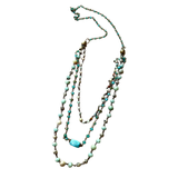 This unique piece of jewelry can be worn 5 different ways! The magnetic closure allows you to adjust this piece to your liking. You can wear it as one long necklace with the bottom piece being 3 layers of beautiful beading. Take the top piece and wear it as a bracelet or a choker necklace. You can wear each piece separately or together to make a 4 layer necklace.

Stones may vary in size and texture