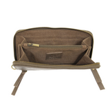 Cool, stylish, and organized, too! This Mushroom wallet has it all! 12 credit card pockets, 2 change pockets and 2 billfold pockets all wrapped in lush tumbled vegan leather, lined with rugged washed canvas, and accented with our new Logo zipper pull. The removable strap lets you carry it as a compact wristlet, too!


Dimensions: 7.75 in. W x 4 in. H x .5 in. D
Full Zip Around Closure
Exterior Zip Pocket on Spine
Removable Wristlet Strap
12 Credit Card Pockets
2 Billfold Pockets
Interior Zipper
Coin Pocket
