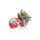 Venchi's Ball Metal Chocolate Tin Red Christmas Ornament adds festive shimmer to the holiday season. Shaped like a Christmas tree ornament, this tin features whimsical Christmas illustrations and holds a selection of milk and dark cream and crunchy chocolates inside.&nbsp;Each reusable tin offers a refined presentation that doubles as keepsake décor long after the chocolate inside is gone, with festive artwork designed to display on the tree or wherever holiday decorations gather

Gluten-free chocolate made