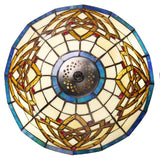 Add Celtic charm to your home with this beautiful 21.5-Inch Celtic Blooming Flower Stained Glass Table Lamp! This exquisite accent fixture masterfully pairs a slender candlestick frame with heritage glasswork to bring a warm presence to your home. The stunning dome shade showcases an intricate blooming flower design that traditionally symbolizes interconnectedness, purity, and renewal. Meticulously crafted using traditional stained glass techniques, it weaves together a vibrant, inviting palette of rich cre