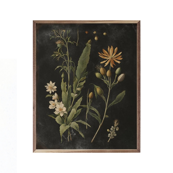 Artwork by artist Lisa Audit makes this beautiful, unique piece a simple way to bring beauty and charm to any wall or shelf within the home. It is made from high-quality American hardwood planks with a hand-painted face, printed with UV-cured ink, and framed in a natural walnut frame.  Each piece is unique, with its own personality, marks, wood grain, and look.  Clean with a dry cloth.  Made in the USA  8 w x 16 h x 1.5 d