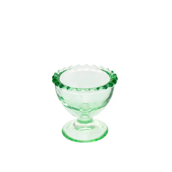 You'll love this darling vintage inspired green glass egg cup! Put your decorated eggs in them, or fill them with spring flowers or some Easter candy - too cute!!!

2.25