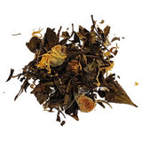 White Peach &amp; Coconut

.5oz: White Peony Tea: Marigold, and Peach and Coconut Crème Flavoring

Caffeine Level: Low