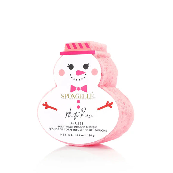Transform your shower routine into a winter escape with Spongelle’s® snowmen-shaped Body Wash Infused Buffers® - the perfect way to cleanse and rejuvenate yourself this festive season! Crafted in the charming form of a snowman, each buffer is infused with luxurious body wash to leave your skin feeling soft, smooth, and refreshed. This all-in-one beauty treatment is good for 7+ uses each.

Fragrance Notes Top: Sparkling Water Middle: White Rose Petals Base: Textured Orris

4oz

Made in the USA
