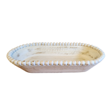 You'll enjoy decorating with this whitewashed beaded wood bowl! The oval shape is perfect for those narrow spaces.

&nbsp;3.5" H x 17" W x 8.5" D

Mango Wood&nbsp;

Decorative Use Only&nbsp;
