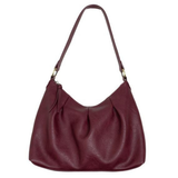 The Sasha Hobo is made of gently tumbled vegan leather in wine, accented with soft pleats and closed with a brass zipper. This crossbody is so versatile with 2 different interchangeable shoulder straps included, just open the gleaming brass rings to change from a short shoulder strap to a longer adjustable crossbody strap.
Product Details
Dimensions: 9.5 in. H x 12.5 in. W x 3.5 in. D
Top zip closure
Brass plated hardware
Logo zipper pulls
Opening brass rings to change between the included shoulder straps
1
