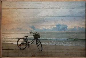 "Bike On The Beach At Sunset" Artwork