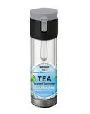 Our favorite Tea Trave Tumbler now comes in this awesome clear 12oz. size! We LOVE that it can be used with our loose-leaf teas and as an infuser. The clear tumbler has a double wall construction. the exterior wall is Tritan which is impact-resistant and BPA-free. the interior wall is borosilicate glass. only the glass interior comes into contact with your beverage. We also love that you can see the color of your tea through the clear wall. It keeps your beverage hot or cold for approximately one hour. 