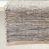 Need to add a little texture to your home? You'll love these incredibly stylish, sustainable, and durable hand-woven khaki and slate-colored table runners. They will surely enrich the décor of any surface in your home. Made with Jute and cotton, these runners are environmentally friendly, sustainable, trendy, and stylish.  13" W x 72"L  Spot clean only.  Jute &amp; Cotton  Handmade in India