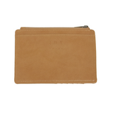 We love this camel-colored vegan leather mini wallet! It is full of style and will hold your license and up to six credit cards. The zipper pocket is roomy enough for your change and cash, and a pocket is on the back. This mini wallet is perfect for you, but it makes an awesome gift!  DIMENSIONS: 4 IN. H X 5.5 IN. W X .25 IN. D