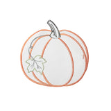 Decorate for the holiday season with the Shaped Pumpkin placemat. Featuring intricate embroidery work and an appliqued leaf, this placemat is sure to add a charming touch to your table. The timeless colors are sure to please, while the pumpkin shape gives it a unique touch.

Machine wash cold&nbsp;

14" W x 14" L