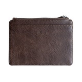 We love this mini wallet in a rich umber vegan leather! It is full of style and will hold your license and up to six credit cards. The zipper pocket is roomy enough for your change and cash, and a pocket is on the back.&nbsp; This mini wallet is perfect for you, but it makes an awesome gift!

DIMENSIONS: 4 IN. H X 5.5 IN. W X .25 IN. D

ZIPPERED TOP CLOSURE ON EDGE

6 CREDIT CARD POCKETS

ID WINDOW POCKET

EXTERIOR PASSPORT POCKET

STRIPED LINING

BRASS PLATED HARDWARE

100% VEGAN LEATHER (POLYURETHANE)