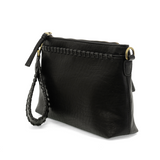 This sleek top zip clutch crafted in buffalo grain vegan leather is accented with whipstitching to give it a modern western style. It looks great with jeans or a dress and easily goes from day to night as the Oakley can be carried as a clutch, a wristlet or a crossbody bag with the included detachable wristlet strap with whipstitched details, an adjustable and removable shoulder strap.

Dimensions: 7 in. H x 10 in. W x 3 in. D
Top zip closureWristlet strap with whipstitching: 8 in. long
Adjustable and remov