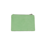 We love this mini wallet in a bouncy mint vegan leather! It is full of style and will hold your license and up to six credit cards. The zipper pocket is roomy enough for your change and cash, and a pocket is on the back.&nbsp; This mini wallet is perfect for you, but it makes an awesome gift!

DIMENSIONS: 4 IN. H X 5.5 IN. W X .25 IN. D

ZIPPERED TOP CLOSURE ON EDGE

6 CREDIT CARD POCKETS

ID WINDOW POCKET

EXTERIOR PASSPORT POCKET

STRIPED LINING

BRASS PLATED HARDWARE

100% VEGAN LEATHER (POLYURETHANE)