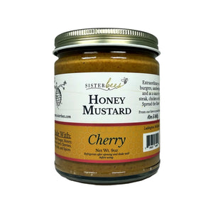 Sweet and Spicy Cherry Goodness! Sister Bees real honey mustard uses the highest quality ingredients including sweet Northern Michigan honey and zero added sugar. Try our mustard with pretzels, on a sandwich or a wrap, use as a spread on a salmon filet, toss with vegetables before roasting, or add it to a cheese board! If you're looking for premium honey mustard, you'll find it here.

9.5oz
Made in the United States of America