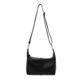 Danna Top Zip Crossbody: Black