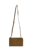 Karina Faux Suede Convertible Wristlet & Wallet: Wheat