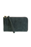 Karina Faux Suede Convertible Wristlet & Wallet: Deep Teal