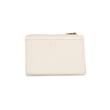 We love this mini wallet in white vegan leather! It is full of style and will hold your license and up to six credit cards. The zipper pocket is roomy enough for your change and cash, and a pocket is on the back.  This mini wallet is perfect for you, but it makes an awesome gift!  DIMENSIONS: 4 IN. H X 5.5 IN. W X .25 IN. D