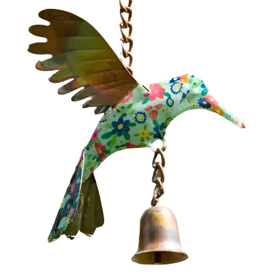 Multicolor Floral Hummingbird Ornament
