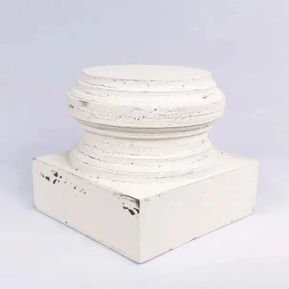 Inspired by classical architectural column bases, this pedestal has multiple home décor uses and works with a number of other classic home décor products. Whether used as risers for candles, stands for pictures, or accents for greenery and flowers. It is perfect for modern farmhouses, boho, industrial, or even modern styles.  4”: 4.25” l x 4.25” w x 3.75” h Made in the United States of America