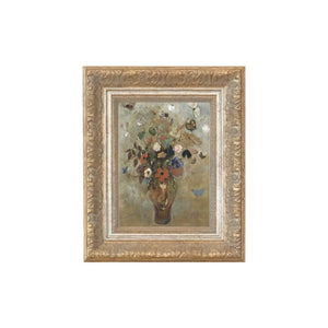 Butterflies and flowers always bring a little happy to your home! You'll find a spot quick for this beautiful piece of art - we just know it!&nbsp;Printed on premium canvas fabric for a lasting, textured finish and has a handcrafted ornate frame that adds a classic charm.&nbsp; Comes with a paper backing and hanging hardware for easy installation.

Made in the USA: Proudly crafted with quality and care.&nbsp;

Care Instructions: Keep canvas dry to maintain its quality. If smudged or dirty, gently wipe with 