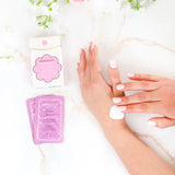 Soothe and soften skin with Spongellé’s Daily Dose Hand Cream Collection in French Lavender. Each travel-savvy sachet is enriched with moisture-magnet hyaluronic acid, nourishing Shea butter, and conditioning Argan and Macadamia Seed oils. This skin-enhancing portable cream is infused with gentle ingredients and our signature blend of fresh, citrusy hesperides, tea rose, amber, and lavender tea to hydrate your hands and cuticles while leaving a lasting fragrance for 7 uses. 