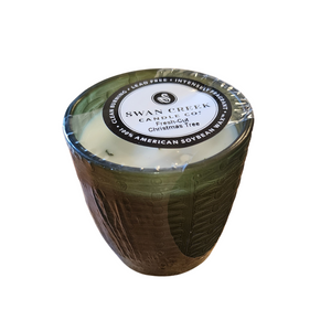 You'll love our cathedral small vase candle. This fresh cut Christmas tree candle has been poured into a pretty basketweave frosted green glass.

Take a trip back to your childhood of heading to town, ice skating, Christmas lights, and the beautiful pine smell of picking out your perfect tree!&nbsp;

Filled with 4.5 oz. of American Soybean WaxTM. Measures 3"W x 3"H with a 25+ hour burn time