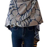 Blue / Camel Marsh Fern Reversible Loop Wrap