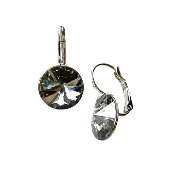 What a stunning earring! You'll get so many compliments when you wear these genuine black diamond Swarovski crystal earrings!

14 mm crystals, silver post.